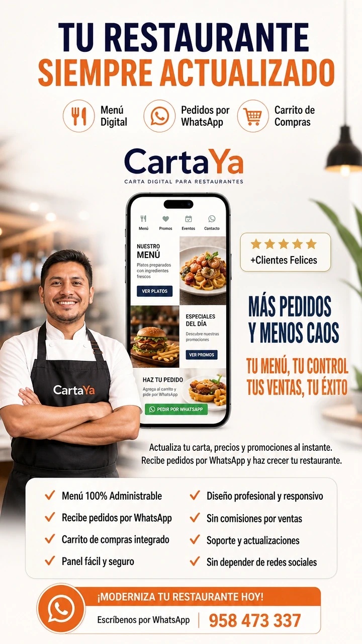 Tu restaurante siempre actualizado